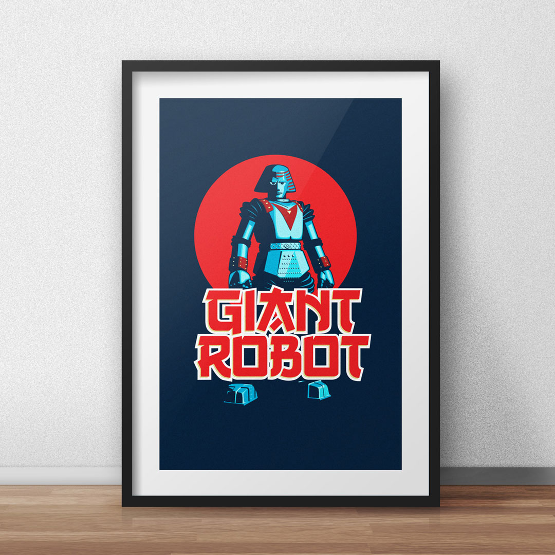 Giant Robot Poster Design Mockup